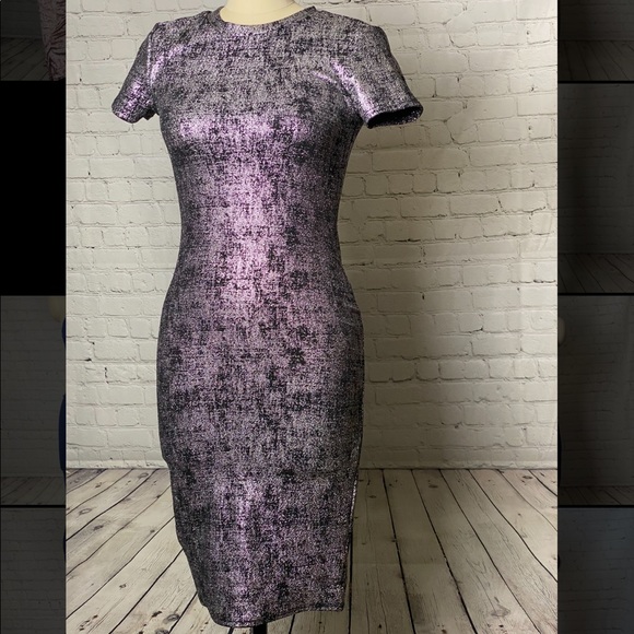 silver short sleeve dress